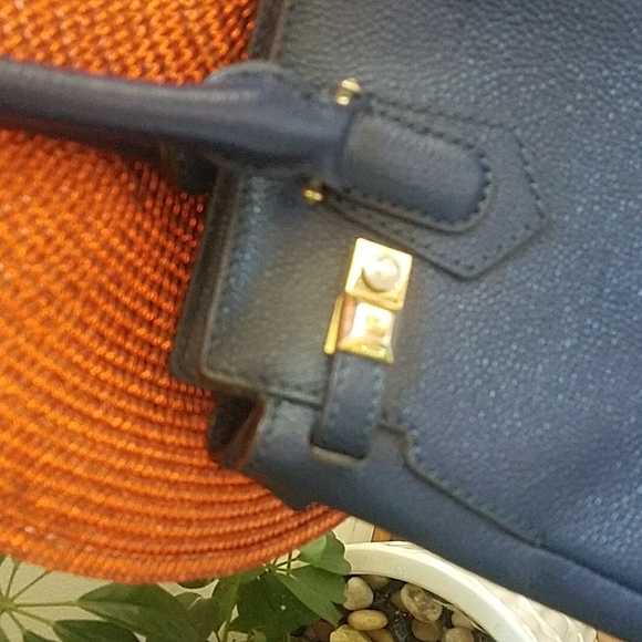 Henri Bedal satchel leather _ dark royal blue _ gold - Picture 2 of 16